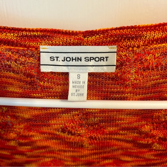 Two Piece St. John Sport Orange Twinset Cardigan Knit Small S - Picture 12 of 16